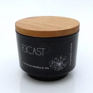 Cocoa Sugar Scrub in glass jar
