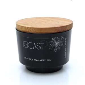 Coffee Sugar Scrub in glass jar